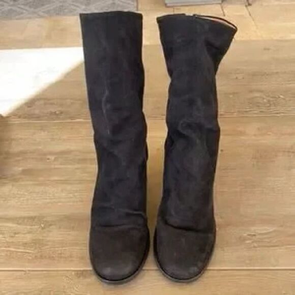 Free People Ellie Block Heel Boot Black Suede US 7 - Picture 9 of 14